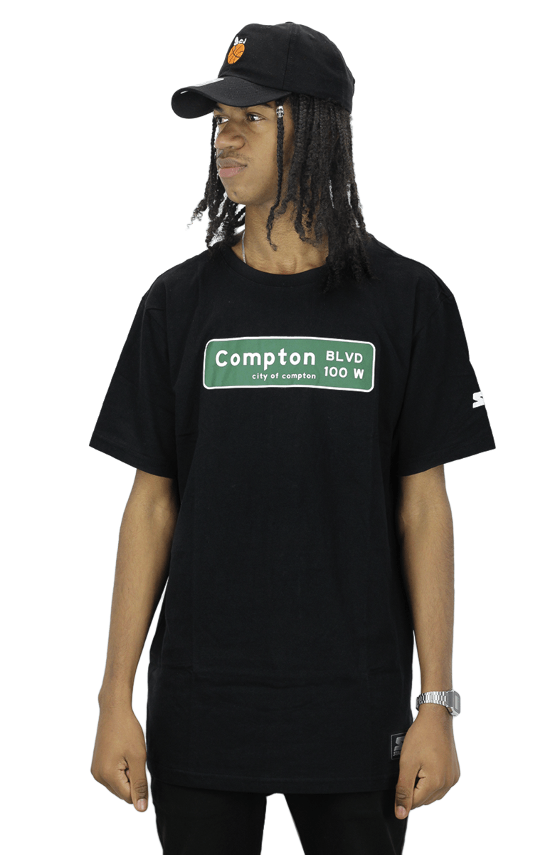 Camiseta Starter Placa Compton Preto - NewSkull