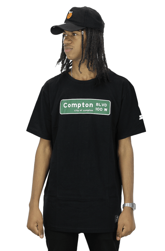 Camiseta Starter Placa Compton Preto - NewSkull