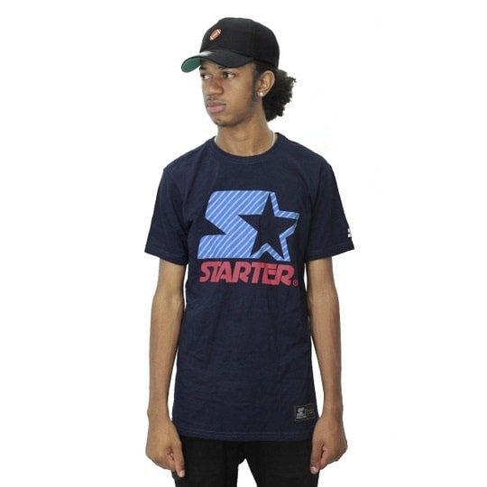 Camiseta Starter Striped Azul - NewSkull