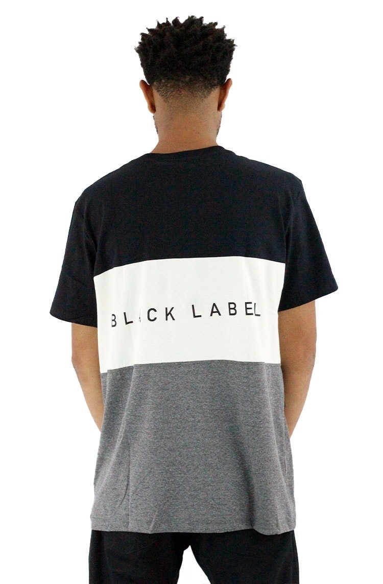 Camiseta Starter Tricolor Estampada Preta/Cinza - NewSkull