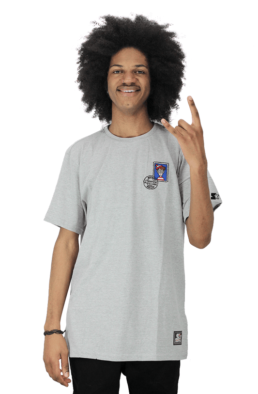 CAMISETA STARTER x ONDE ESTA WALLY? BORDADO CINZA - NewSkull