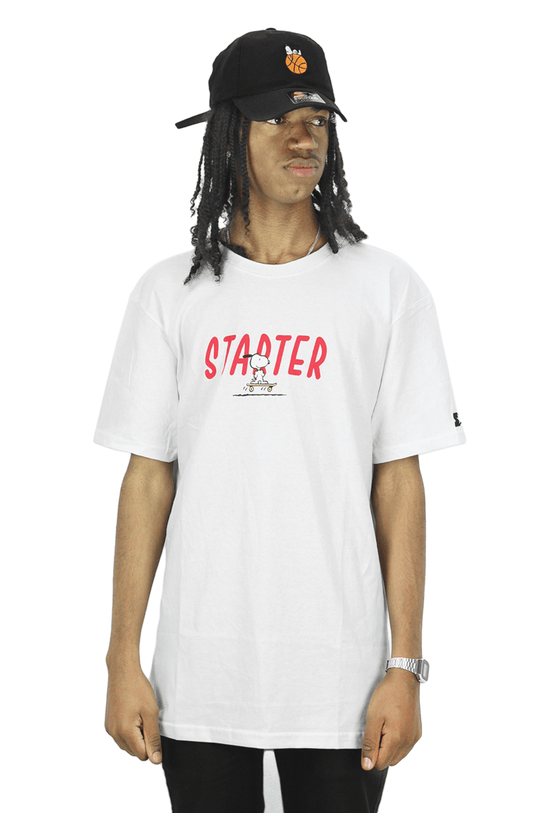 Camiseta Starter X Peanuts Snoopy Skateboarding Branco - NewSkull