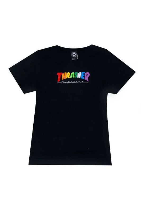 Camiseta Thrasher Feminina Rainbow Mag Preto/Color - NewSkull