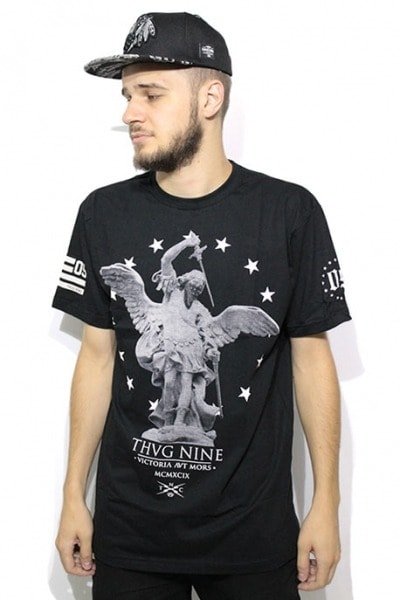 Camiseta Thug Nine Victoria Aut Mors Preta - NewSkull
