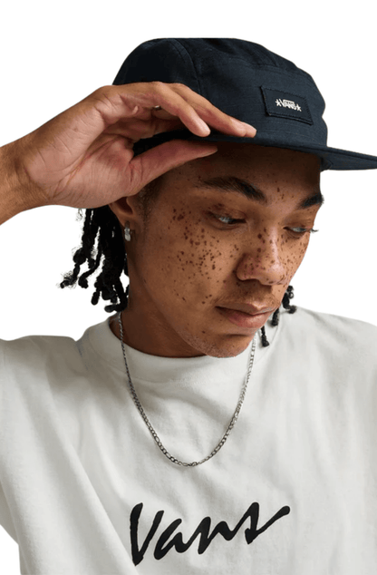 Camiseta Vans Classic Script SS Bege/Preto - NewSkull