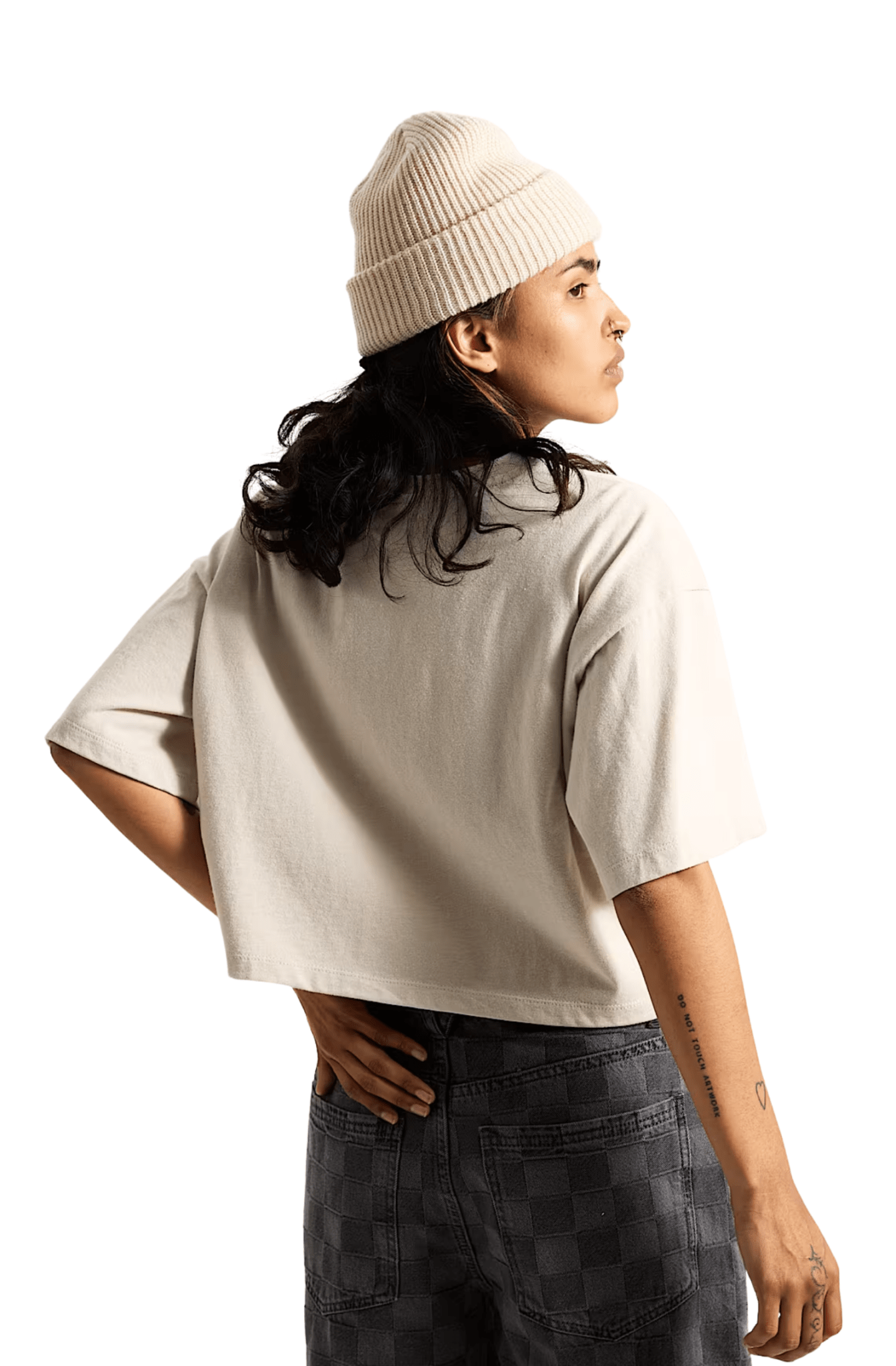 Camiseta Vans Cropped Afterburn Relaxed Feminino Bege - NewSkull
