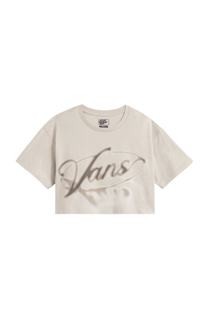 Camiseta Vans Cropped Afterburn Relaxed Feminino Bege - NewSkull