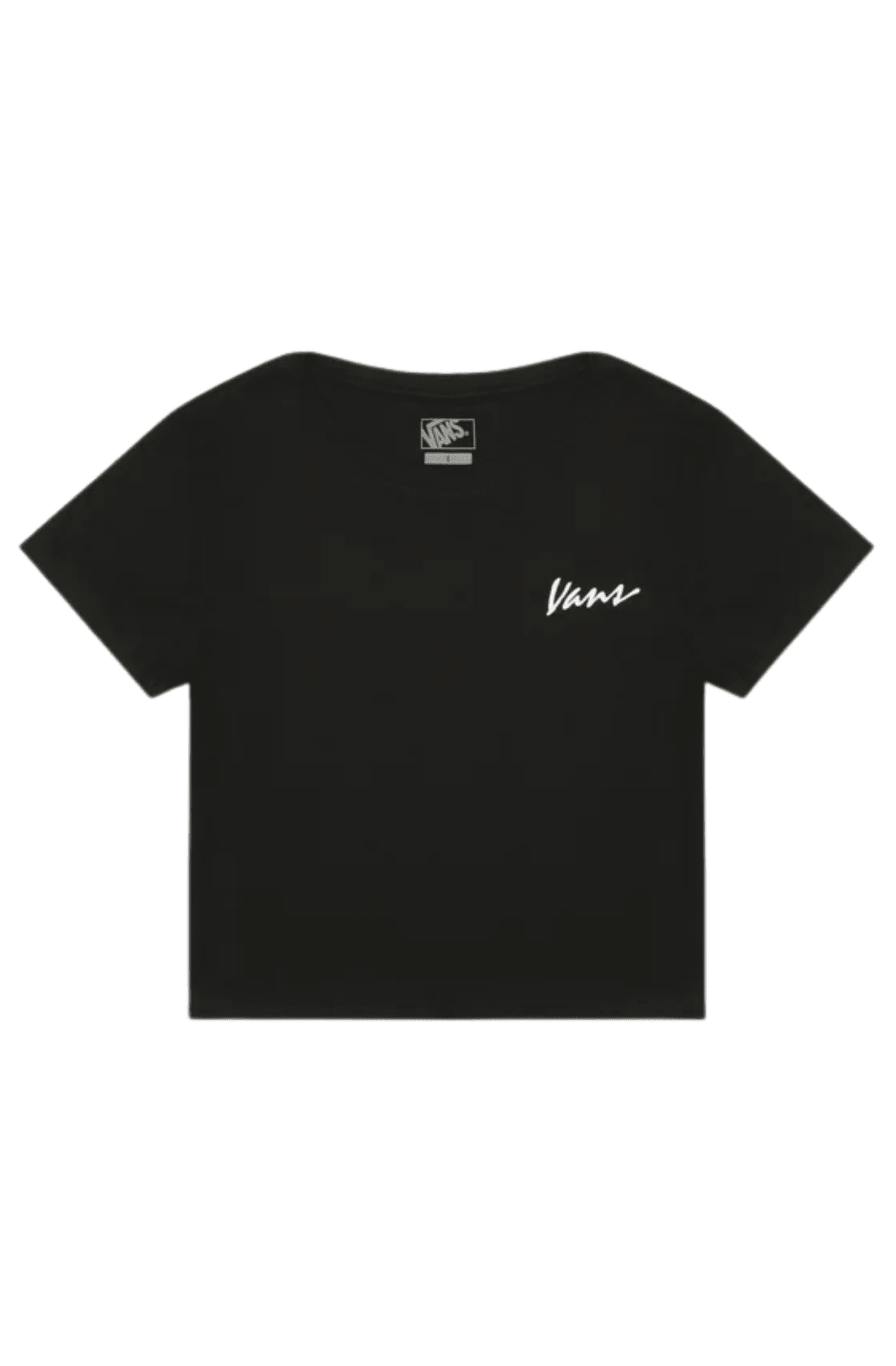 Camiseta Vans Cropped Classic Script Preto - NewSkull