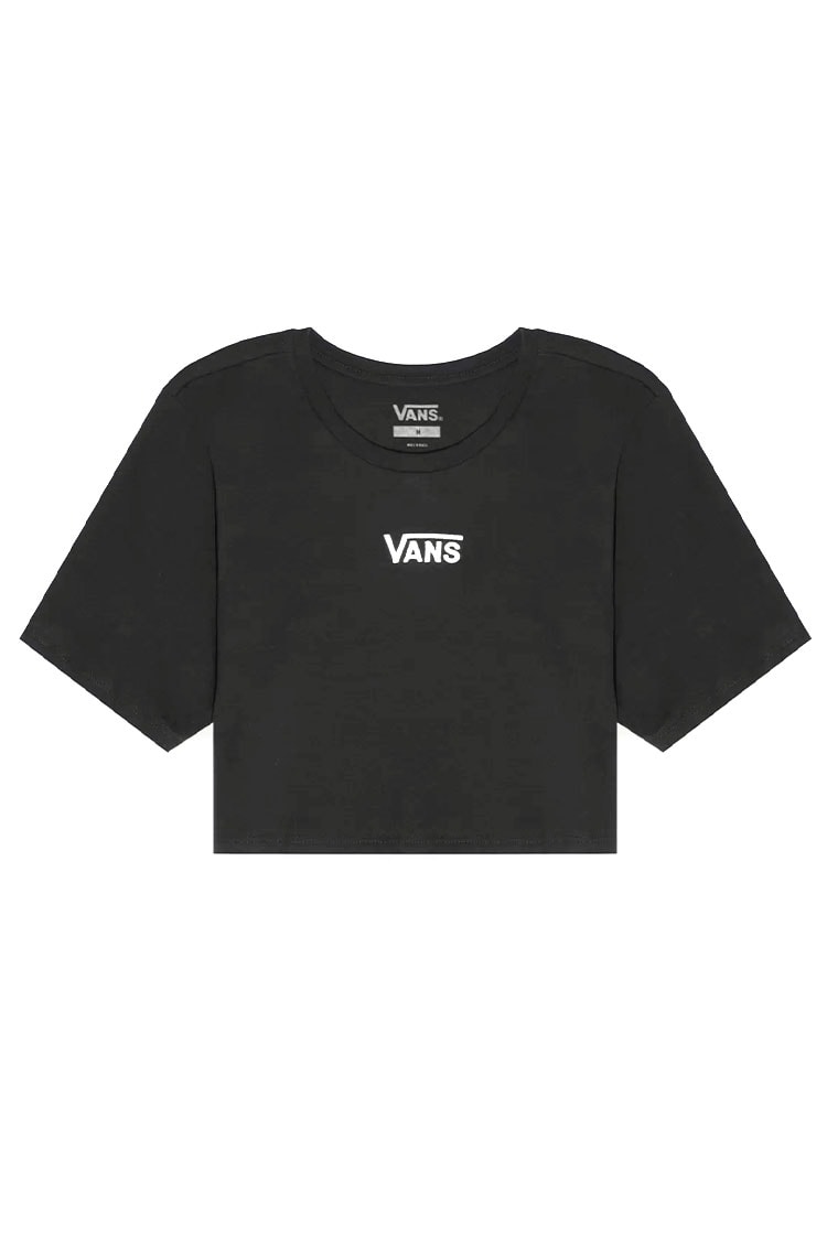 Camiseta Vans Cropped Feminina Flying V Crew Preto - NewSkull