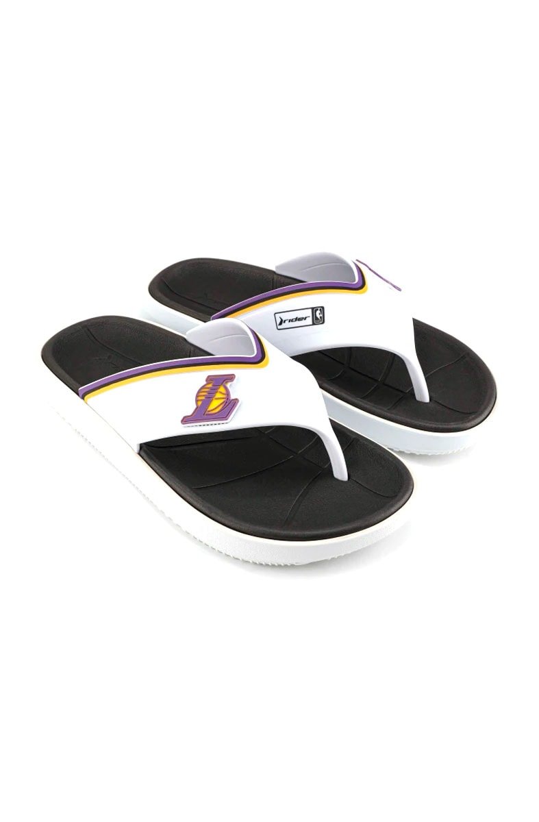 Chinelo Rider Dedo Block Lakers Branco/Preto/Amarelo - NewSkull