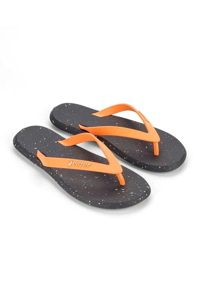 Chinelo Rider Dedo R1 Canvas Cinza/Laranja - NewSkull