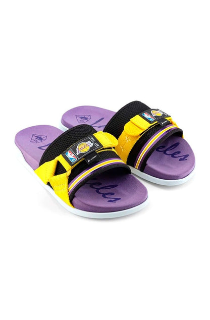 Chinelo Rider Slide NX NBA Los Angeles Lakers Branco/Amarelo/Roxo - NewSkull