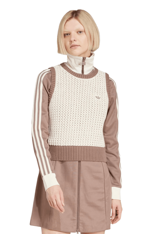 Colete Adidas Adicolor Knitted Vest Bege/Marrom - NewSkull