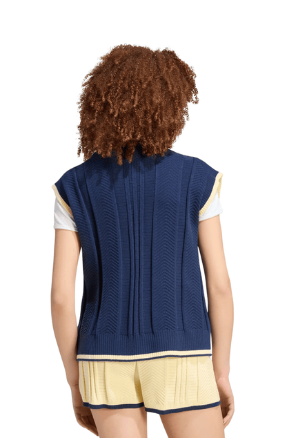 Colete Adidas Cable Knit Azul Marinho - NewSkull