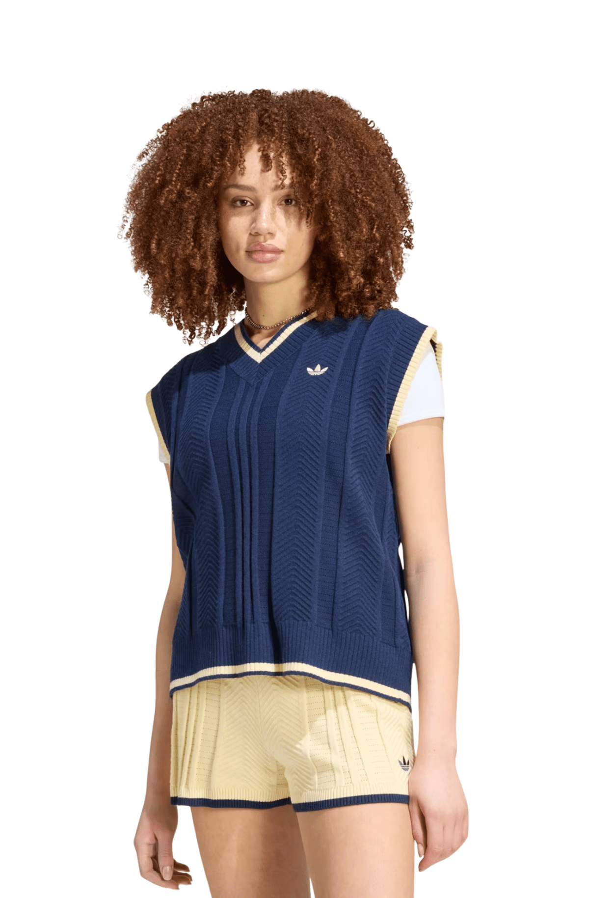 Colete Adidas Cable Knit Azul Marinho - NewSkull