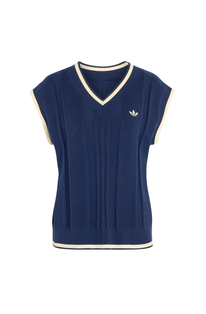 Colete Adidas Cable Knit Azul Marinho - NewSkull