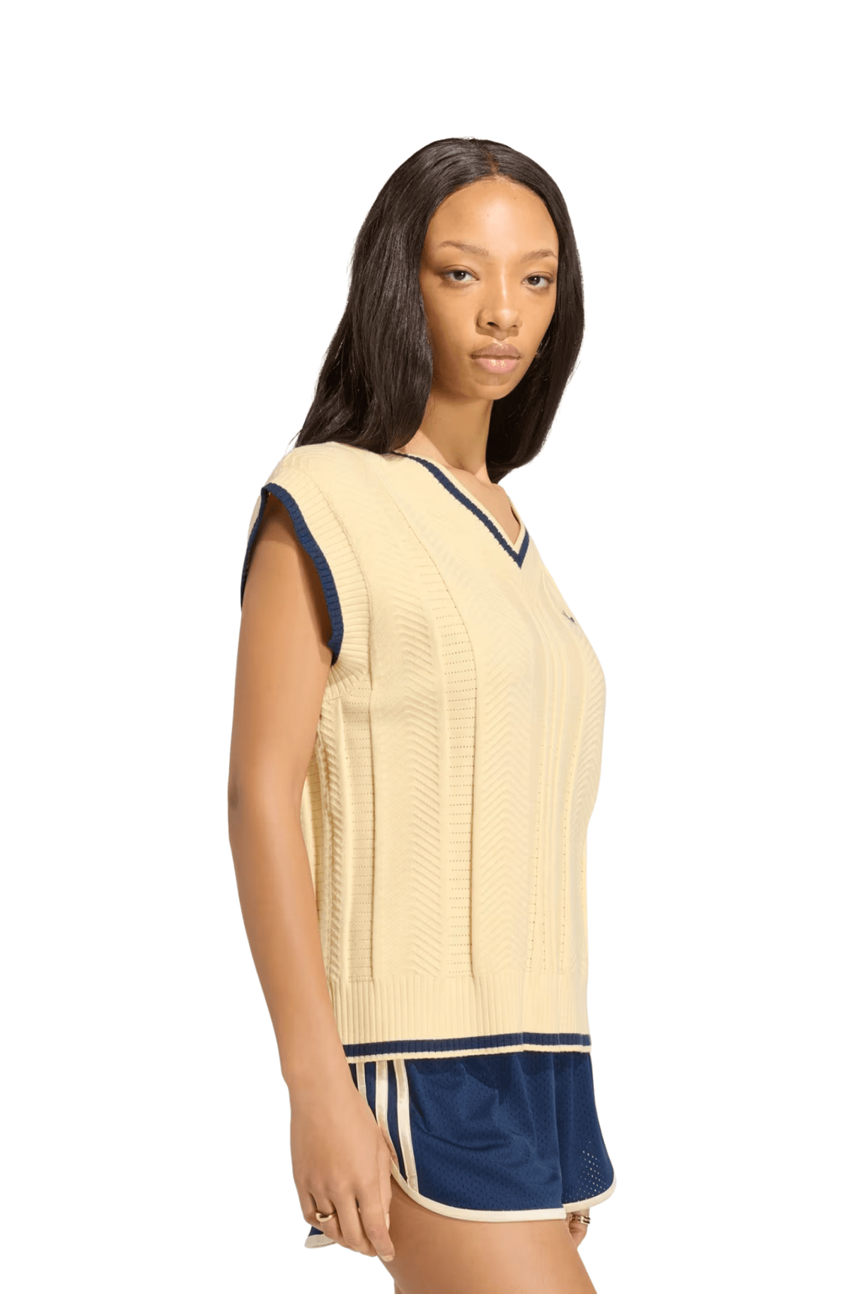 Colete Adidas Cable Knit Bege - NewSkull