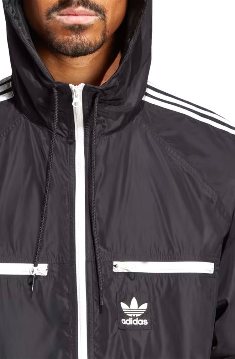Jaqueta Adidas Corta Vento Adicolor Classics Preto/Branco - NewSkull