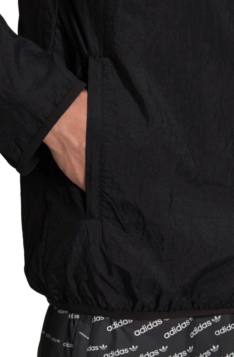 Jaqueta Adidas Corta - vento Adicolor Essentials Trefoil Preto/Branco - NewSkull
