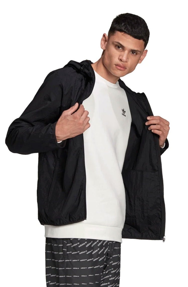 Jaqueta Adidas Corta - vento Adicolor Essentials Trefoil Preto/Branco - NewSkull