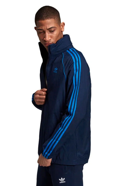 Jaqueta Adidas Corta Vento Capuz SST Retro Azul - NewSkull
