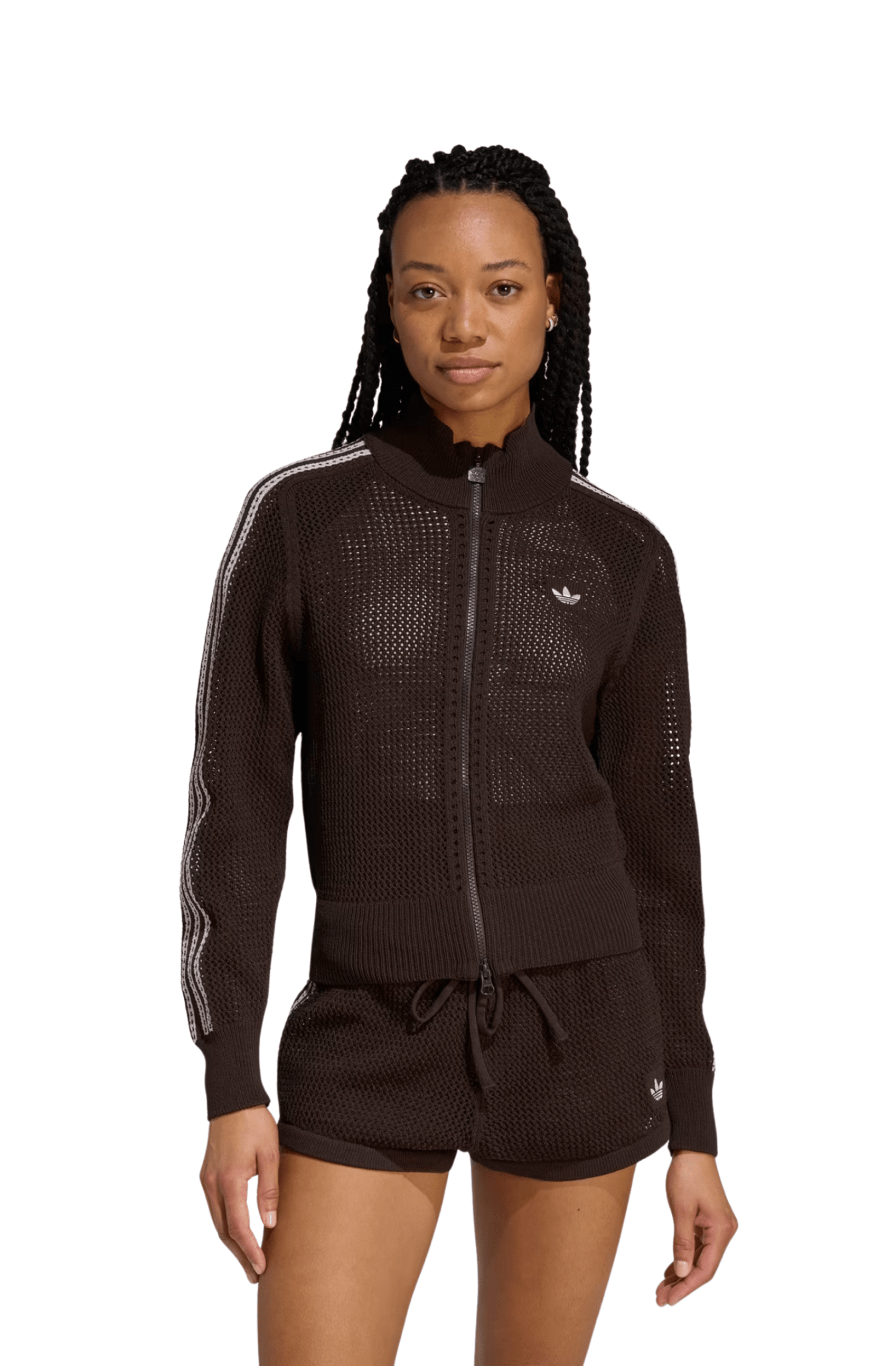 Jaqueta Adidas Crochê Firebird Marrom/Rosa - NewSkull