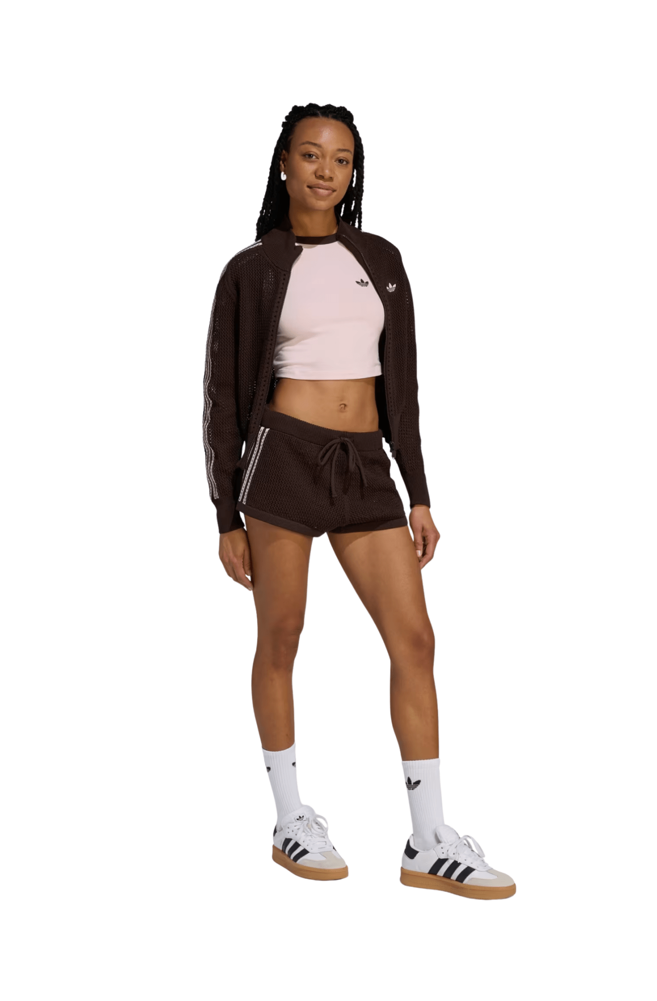 Jaqueta Adidas Crochê Firebird Marrom/Rosa - NewSkull