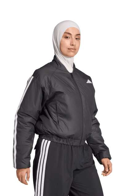 Jaqueta Adidas Essentials CLIMAWARM 3 - stripes Preto/Branco - NewSkull