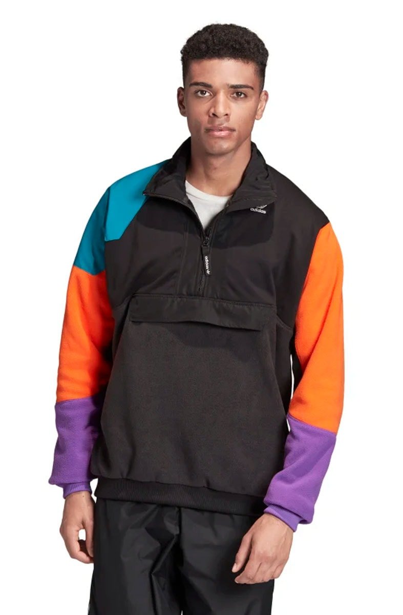 Jaqueta Adidas Fleece Pt3 Anorak Preta/Laranja - NewSkull