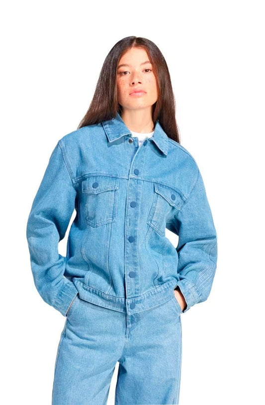 Jaqueta Adidas Kseniaschnaider 3 - stripes Jeans Azul - NewSkull