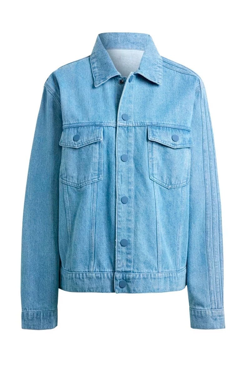 Jaqueta Adidas Kseniaschnaider 3 - stripes Jeans Azul - NewSkull