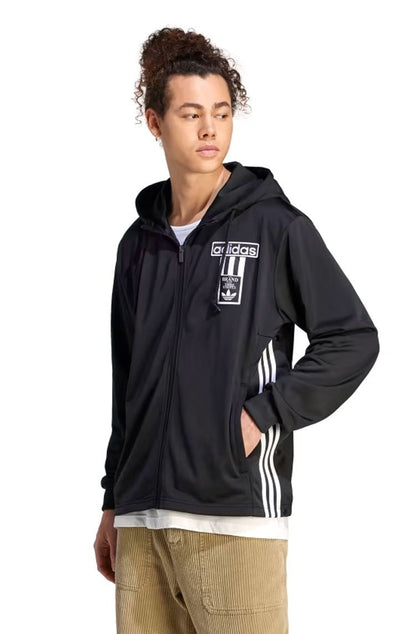 Jaqueta Adidas Moletom Adicolor Adibreak Preto/Branco - NewSkull