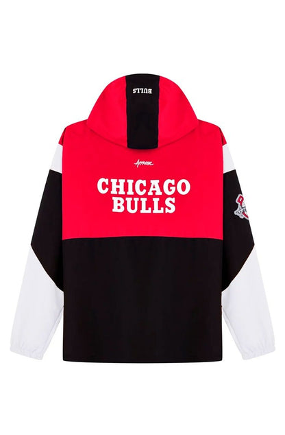 Jaqueta Approve Corta Vento Anorak X NBA Bulls Preto/Vermelho/Branco - NewSkull