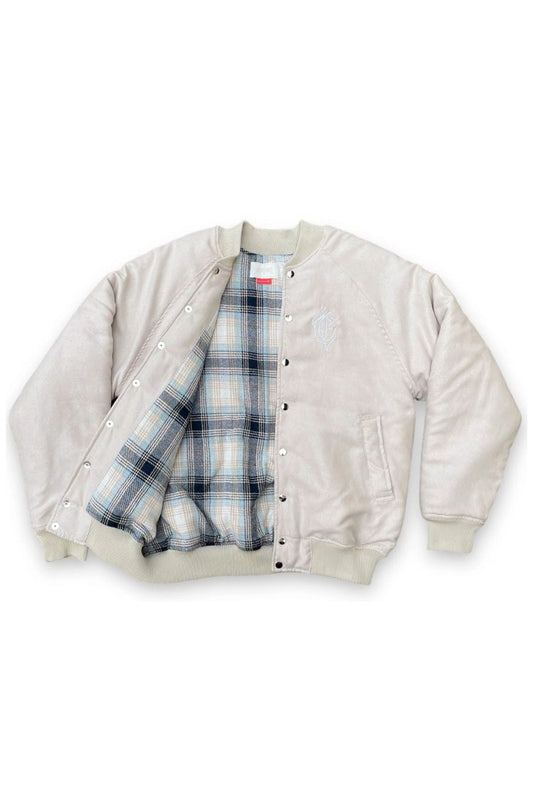 Jaqueta Caos Art ink Bomber Camurça Bege - NewSkull
