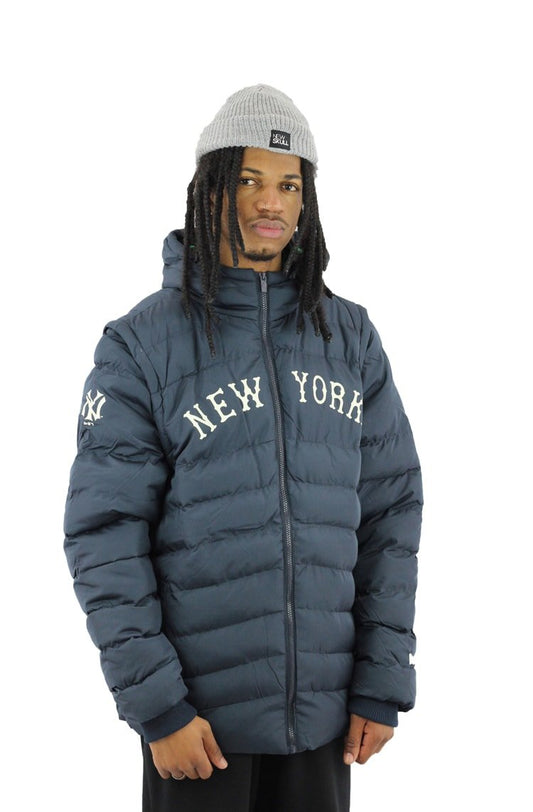Jaqueta Colete New Era Estofada Puffer New York Yankees Mlb Azul - NewSkull