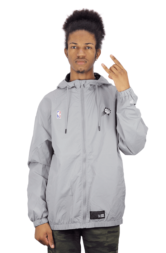 JAQUETA CORTA VENTO NEW ERA PHOENIX SUNS NBA CINZA - NewSkull