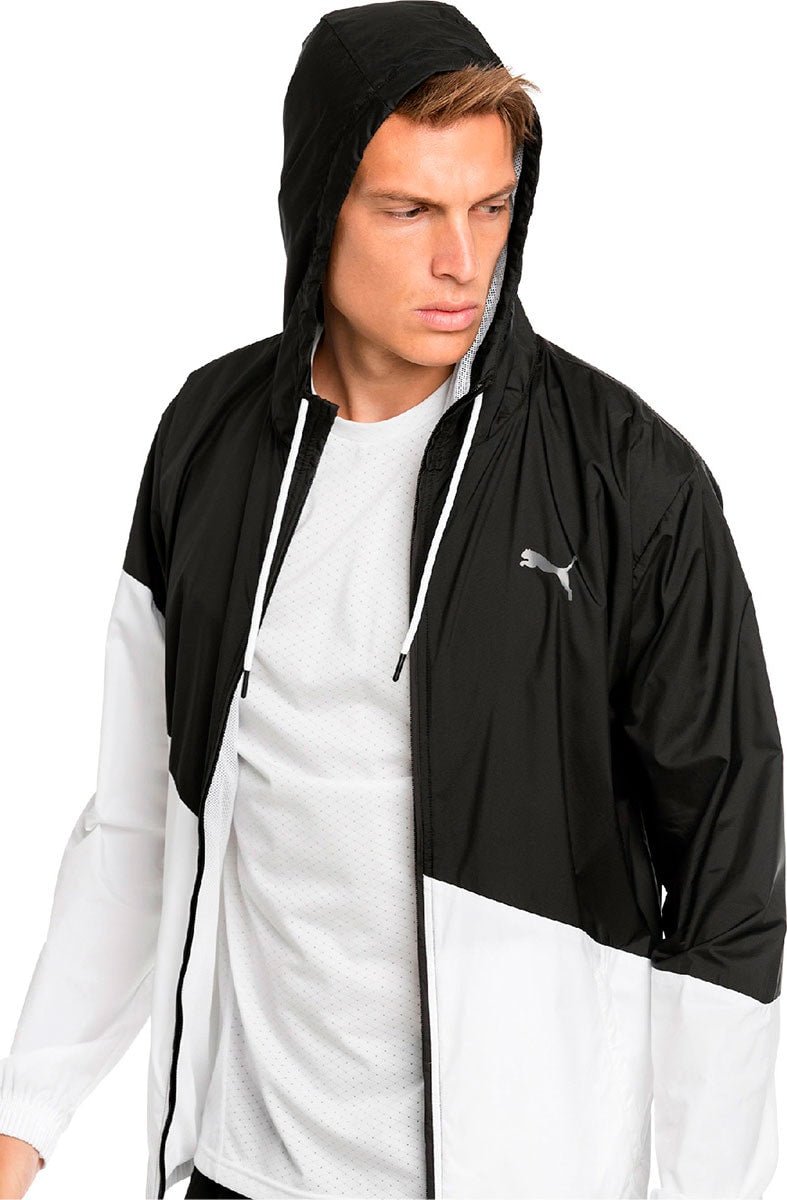 JAQUETA CORTA VENTO PUMA A.C.E CAPUZ PRETO/BRANCO - NewSkull