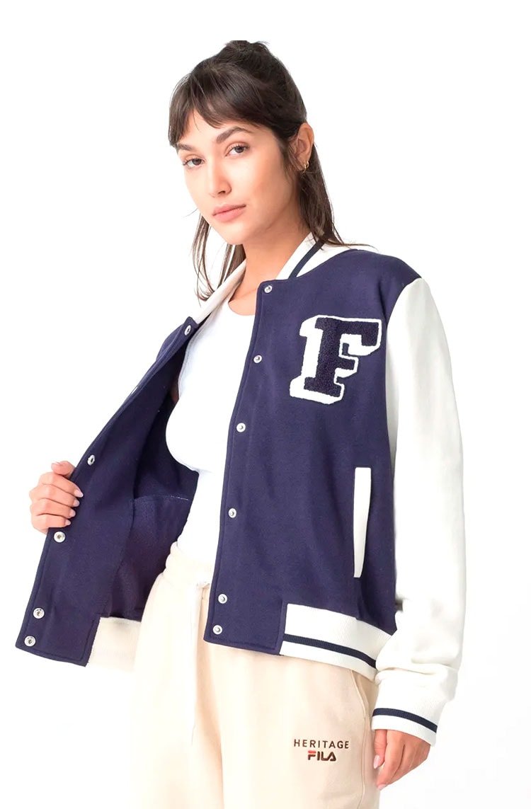 Jaqueta Fila Feminina Batesville Azul/Branca - NewSkull
