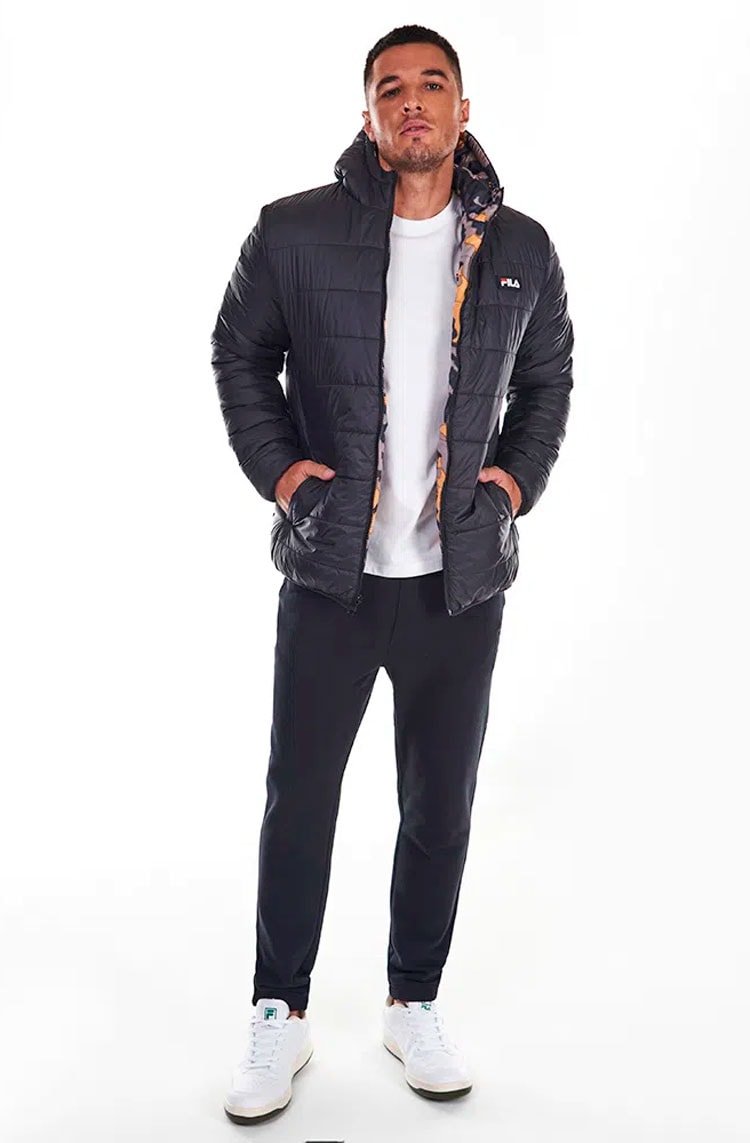 Jaqueta Fila Masculina Padded Double Face Preto/Camuflado - NewSkull