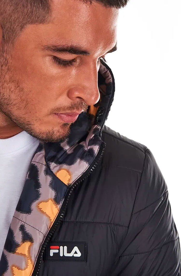 Jaqueta Fila Masculina Padded Double Face Preto/Camuflado - NewSkull