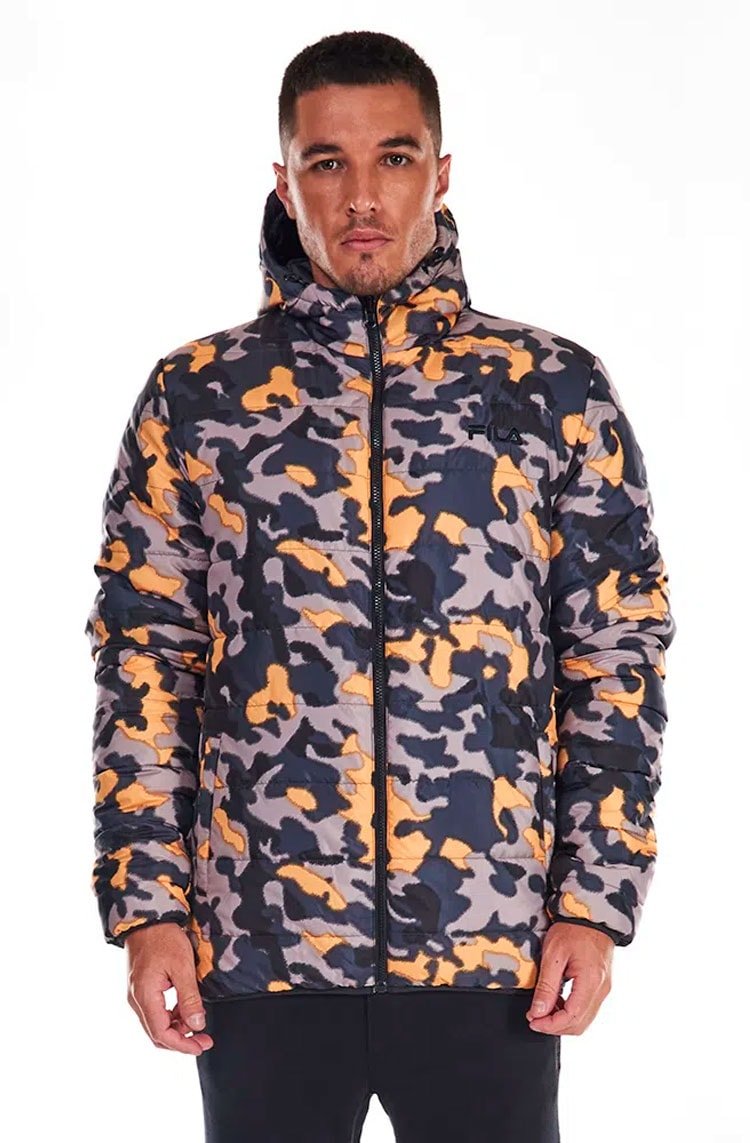 Jaqueta Fila Masculina Padded Double Face Preto/Camuflado - NewSkull