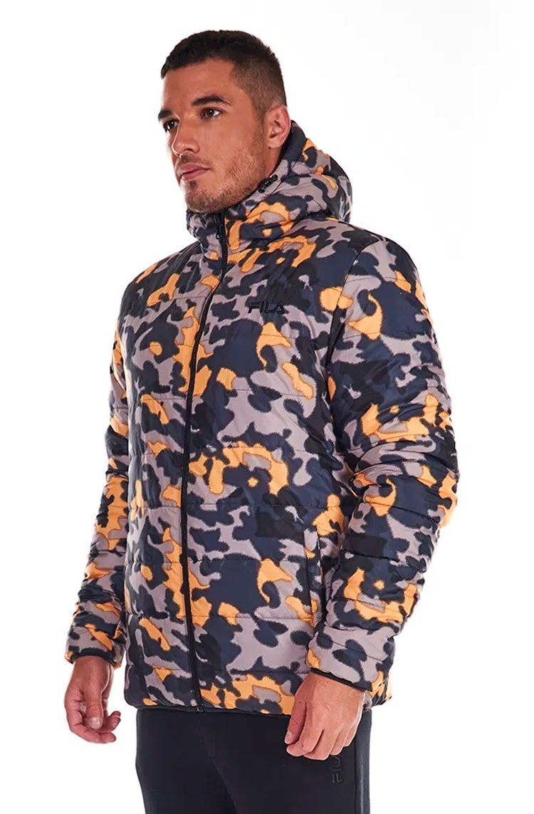 Jaqueta Fila Masculina Padded Double Face Preto/Camuflado - NewSkull