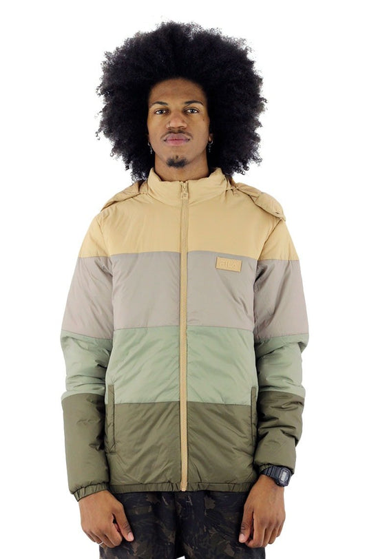 Jaqueta FILA Padded Capuz Marrom/Verde - NewSkull