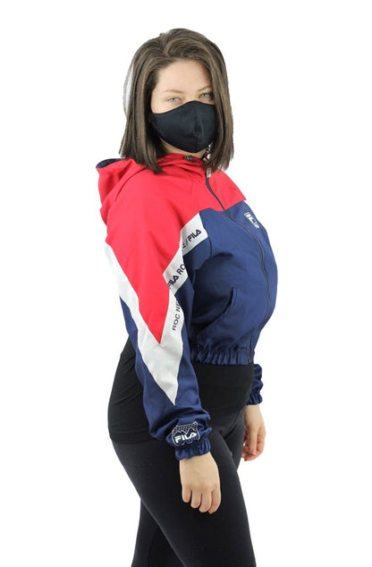 Jaqueta Fila Quebra Vento Feminina Mountain Trail Azul/Vermelho - NewSkull