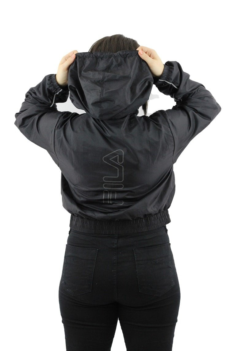 Jaqueta Fila Quebra Vento Feminina Shine Preta/Refletiva - NewSkull