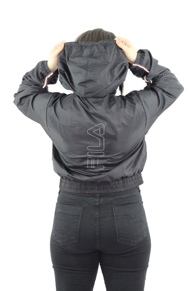 Jaqueta Fila Quebra Vento Feminina Shine Preta/Refletiva - NewSkull