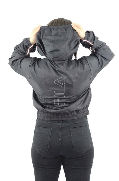 Jaqueta Fila Quebra Vento Feminina Shine Preta/Refletiva - NewSkull