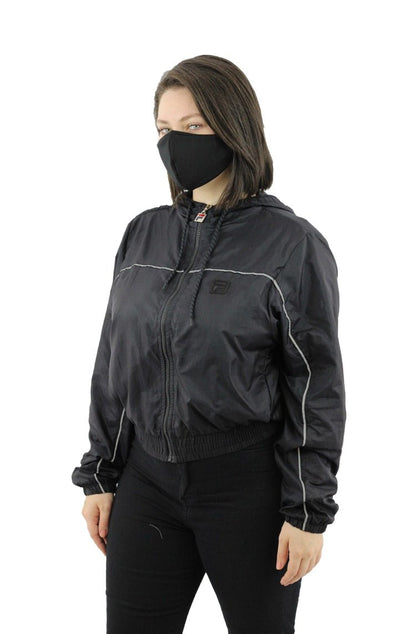 Jaqueta Fila Quebra Vento Feminina Shine Preta/Refletiva - NewSkull