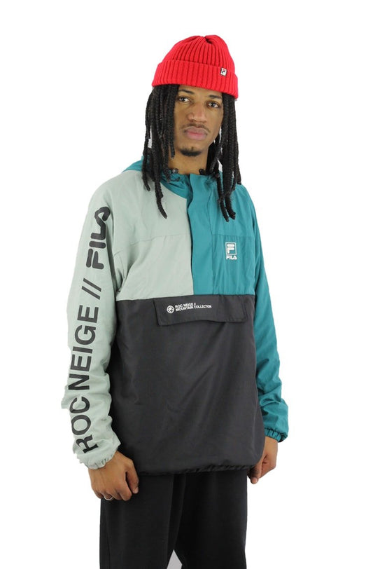 Jaqueta FILA Trail Preta/Cinza/Verde - NewSkull