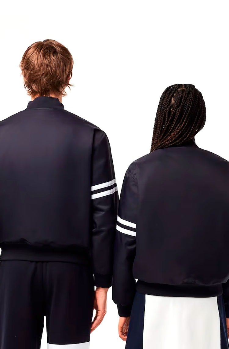Jaqueta Lacoste Bomber Acolchoada Impermeável com Emblema Azul Marinho - NewSkull